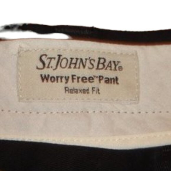 St John's Bay Worry Free Relaxed Fit Black Pant, Size 44/29 - Picture 5 of 5